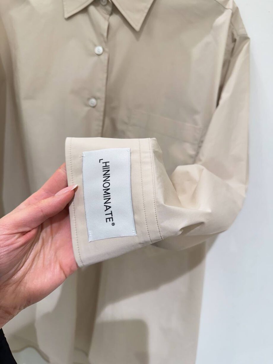 Shop Online Camicia oversize sabbia in cotone Hinnominate