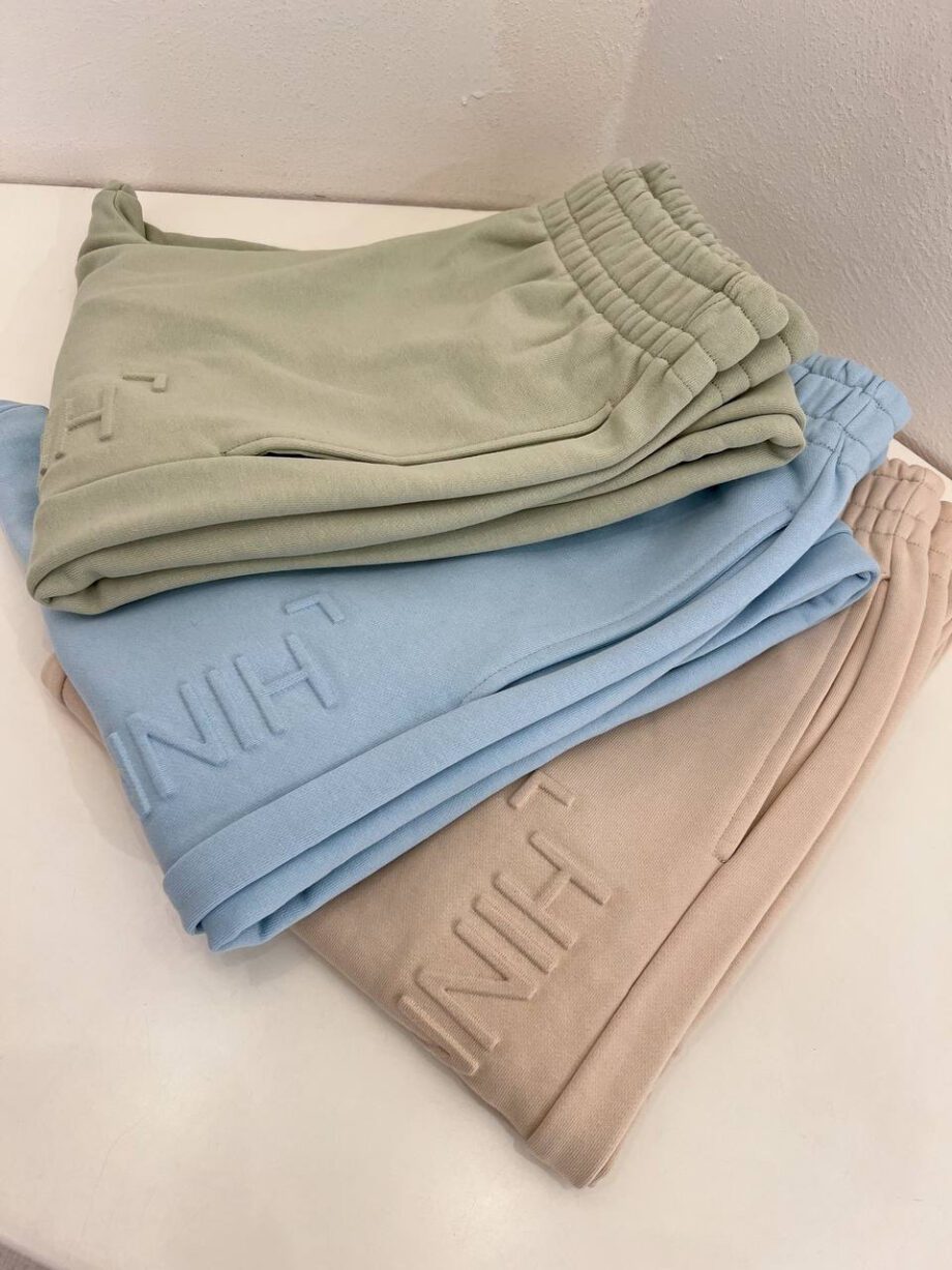 Shop Online Pantalone tuta verde aloe logo rilievo Hinnominate