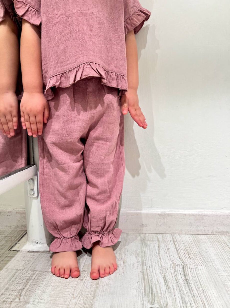 Shop Online Pantalone morbido rosa antico Lil' Atelier