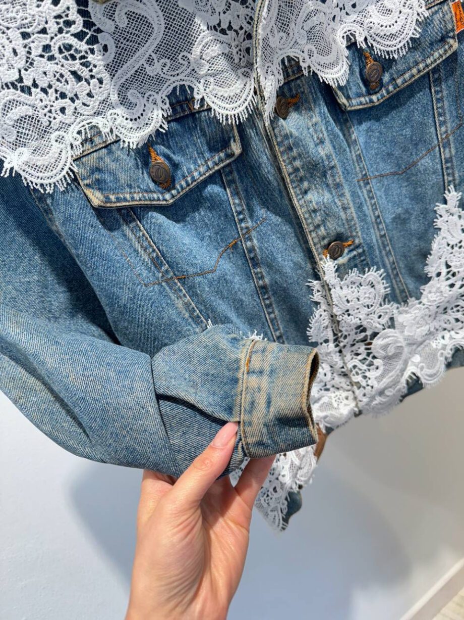 Shop Online Giacchetto in denim con pizzo bianco HaveOne