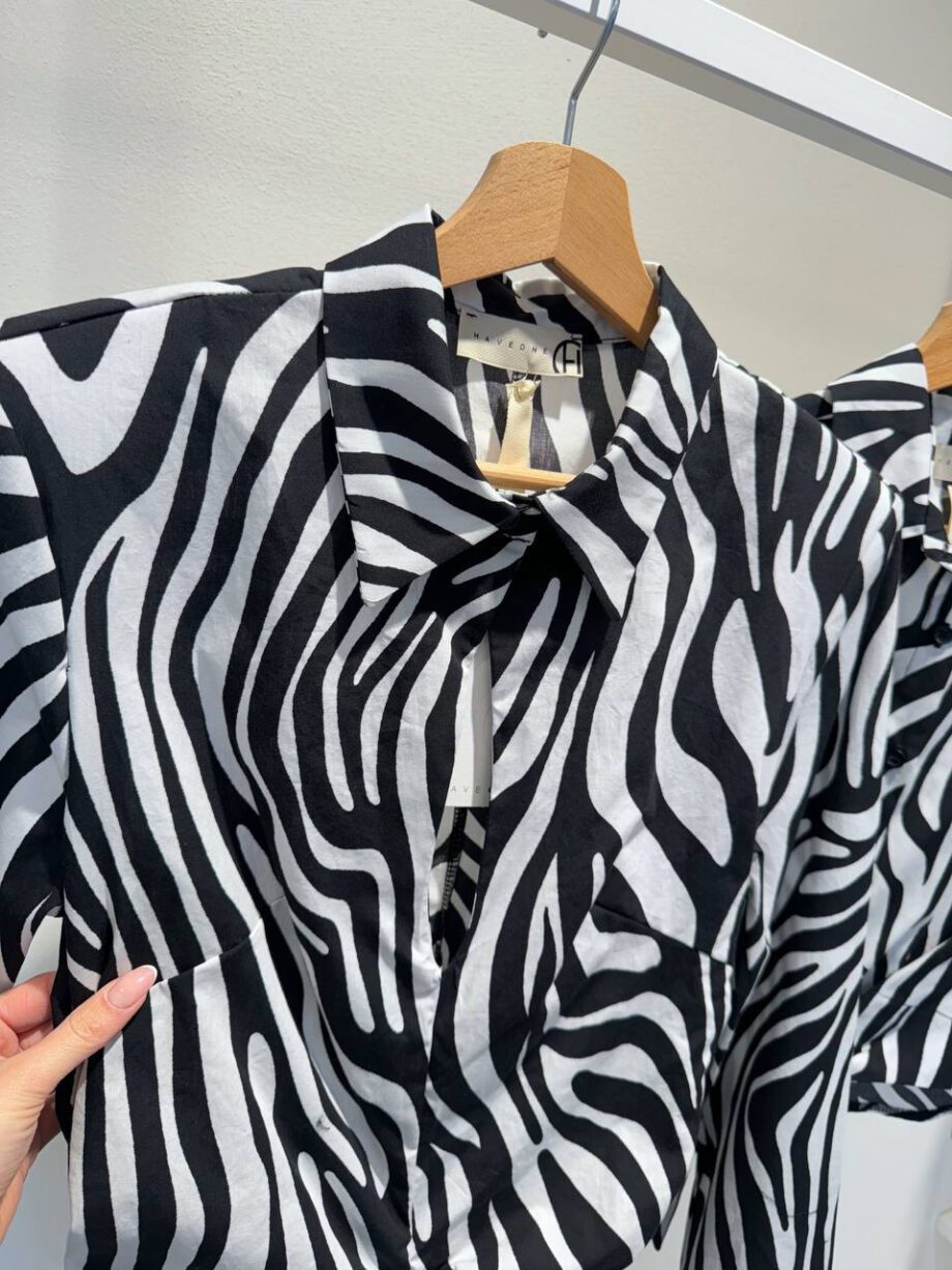 Shop Online Vestito corto zebrato con drappeggio HaveOne