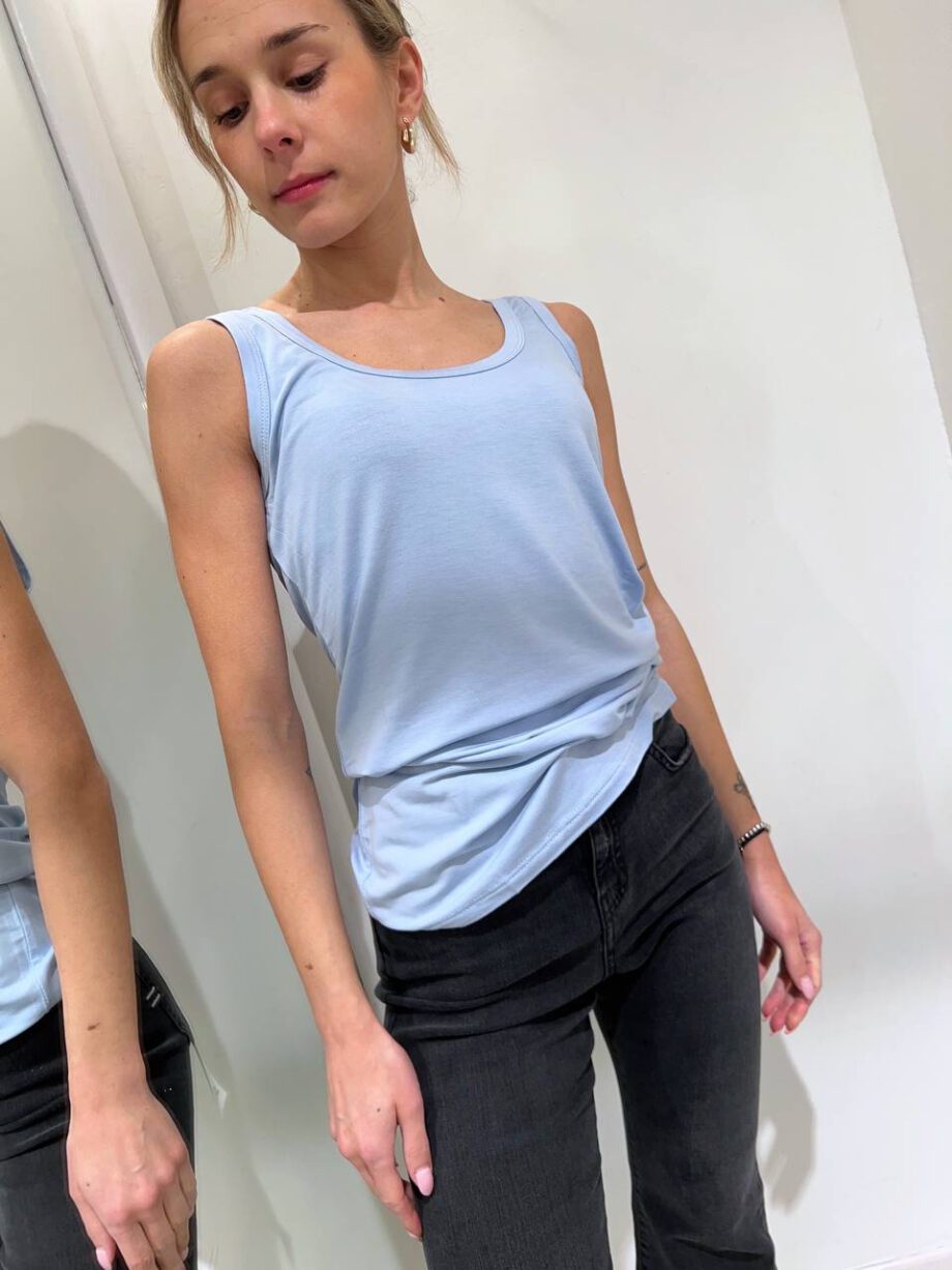 Shop Online Canotta basic azzurra scollo rotondo Kontatto