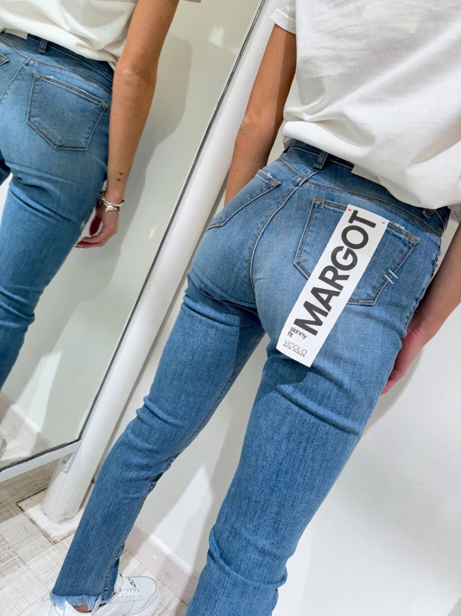 Shop Online Jeans Margot chiaro skinny con rotture Vicolo