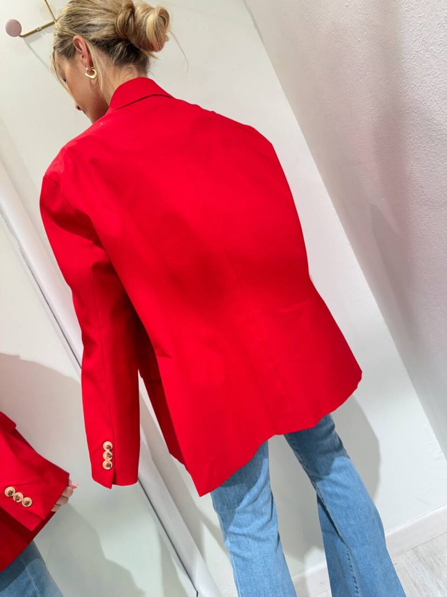 Shop Online Blazer oversize rosso in cotone Vicolo