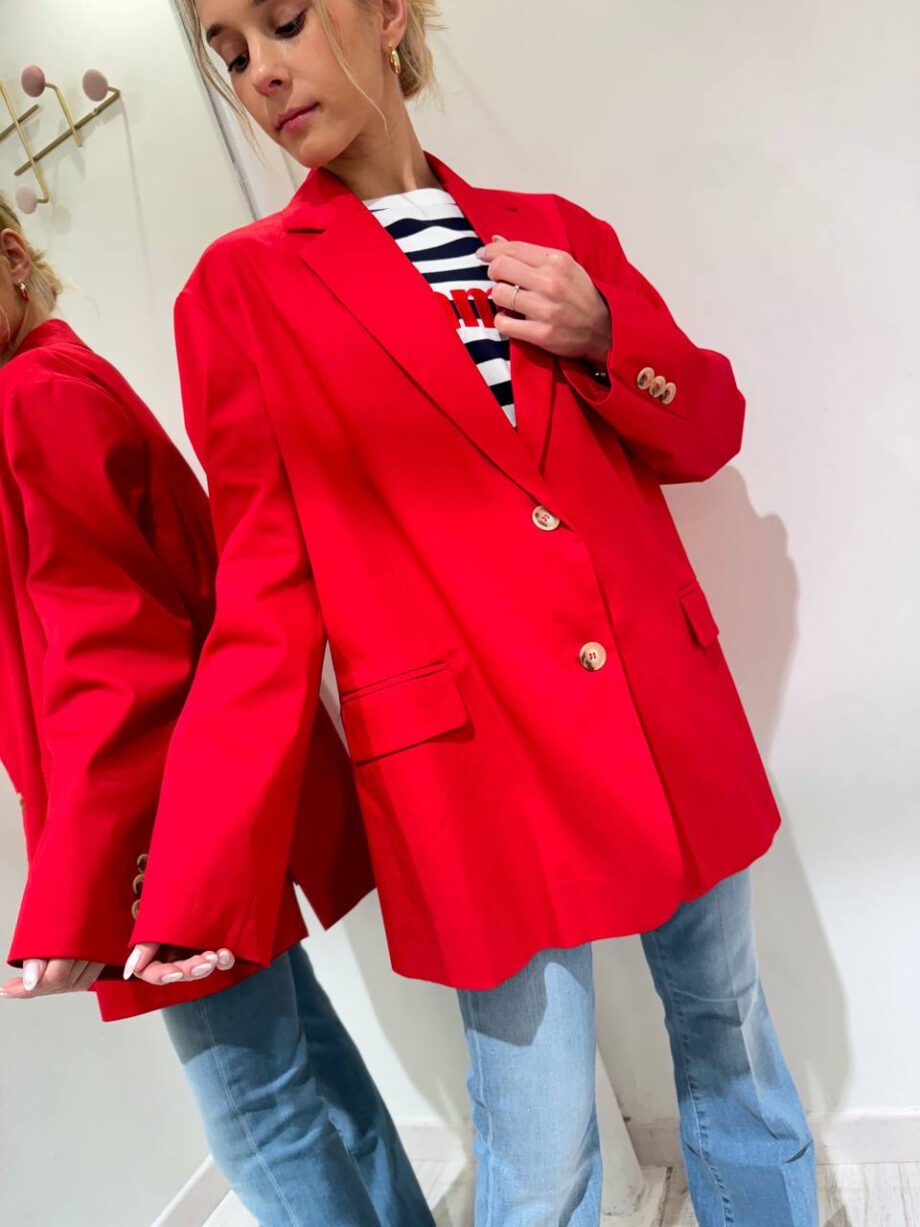 Shop Online Blazer oversize rosso in cotone Vicolo