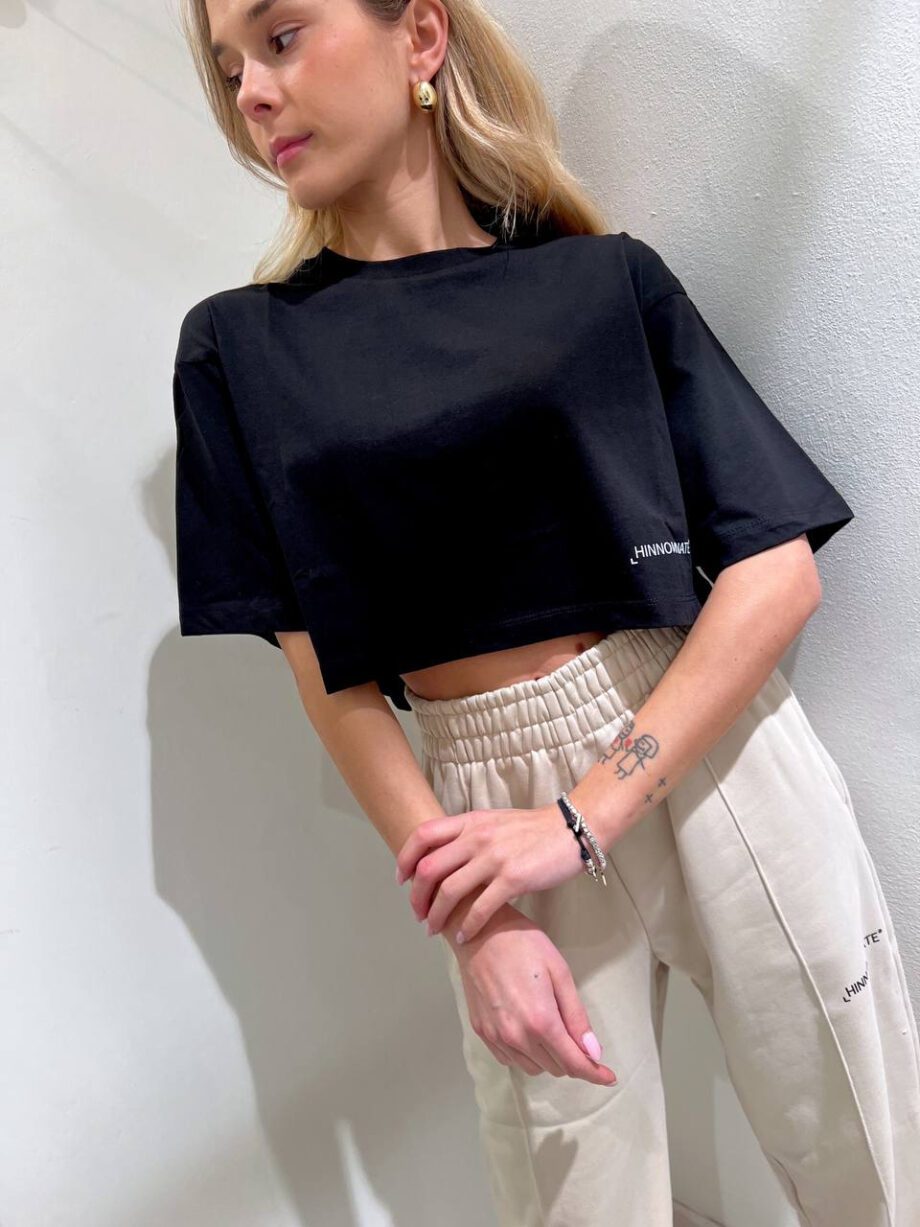 Shop Online T-shirt crop ampia bianca Hinnominate