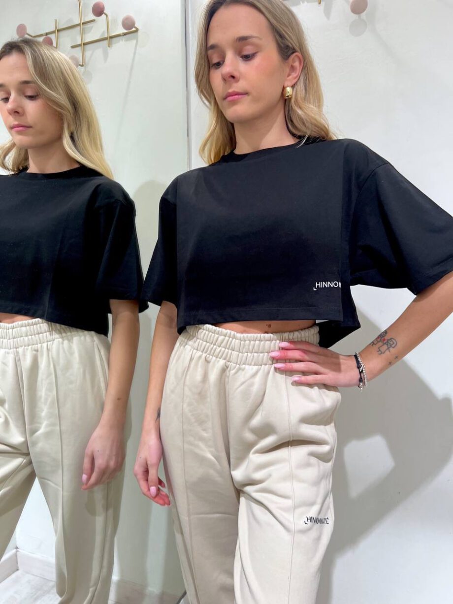 Shop Online T-shirt crop ampia bianca Hinnominate