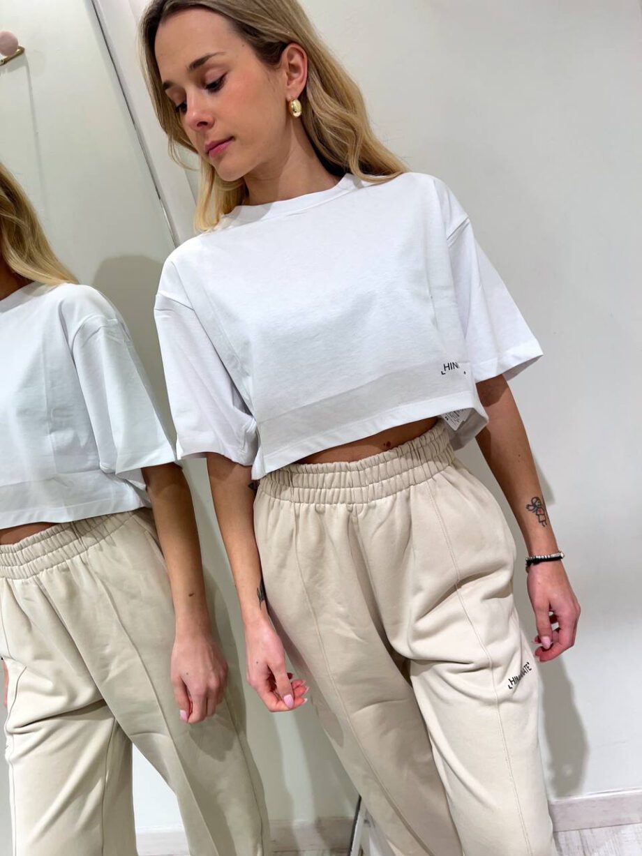 Shop Online T-shirt crop ampia bianca Hinnominate