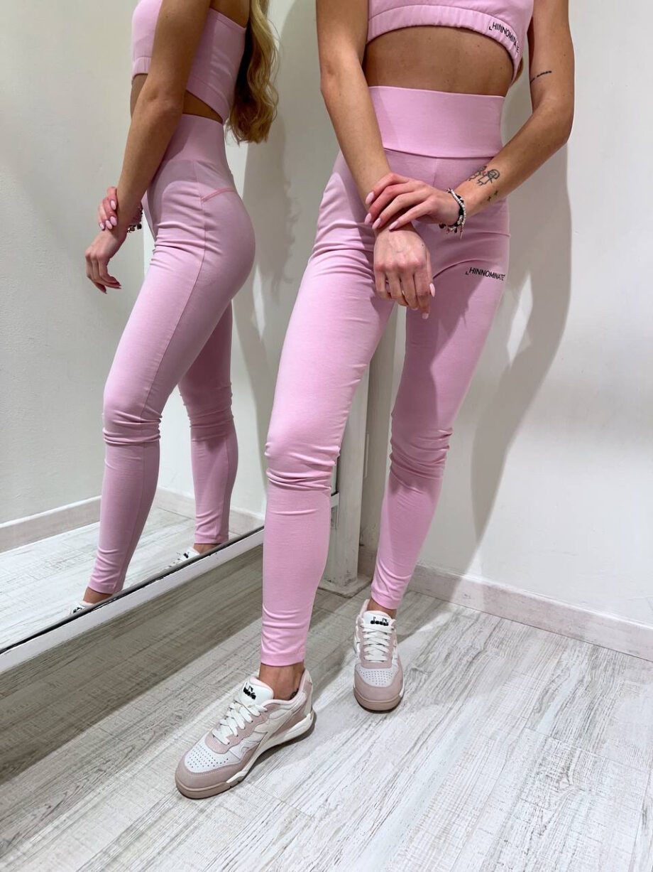 Shop Online Leggings sportivo rosa in cotone Hinnominate