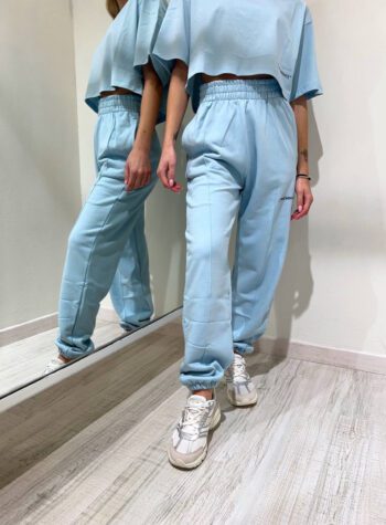 Shop Online Pantalone tuta azzurro ampio Hinnominate