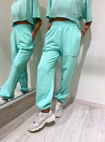 Shop Online Pantalone tuta verde maldive ampio Hinnominate