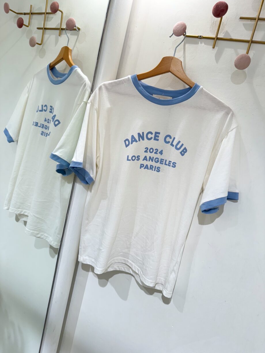 Shop Online T-shirt bianca scritte azzurre Souvenir