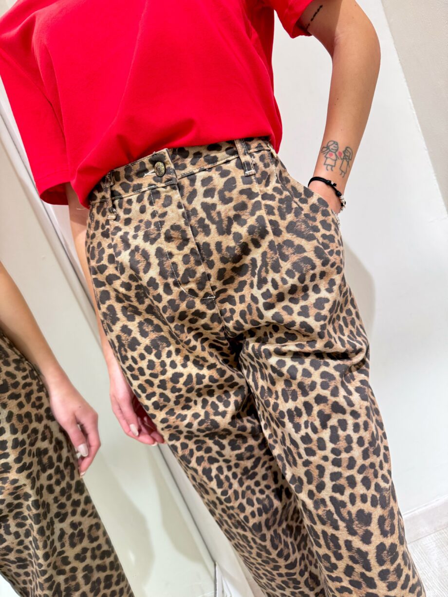 Shop Online Pantalone sigaretta con pinces maculato Souvenir