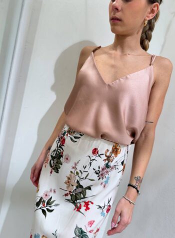 Shop Online Top satin basic rosa cipria Vicolo