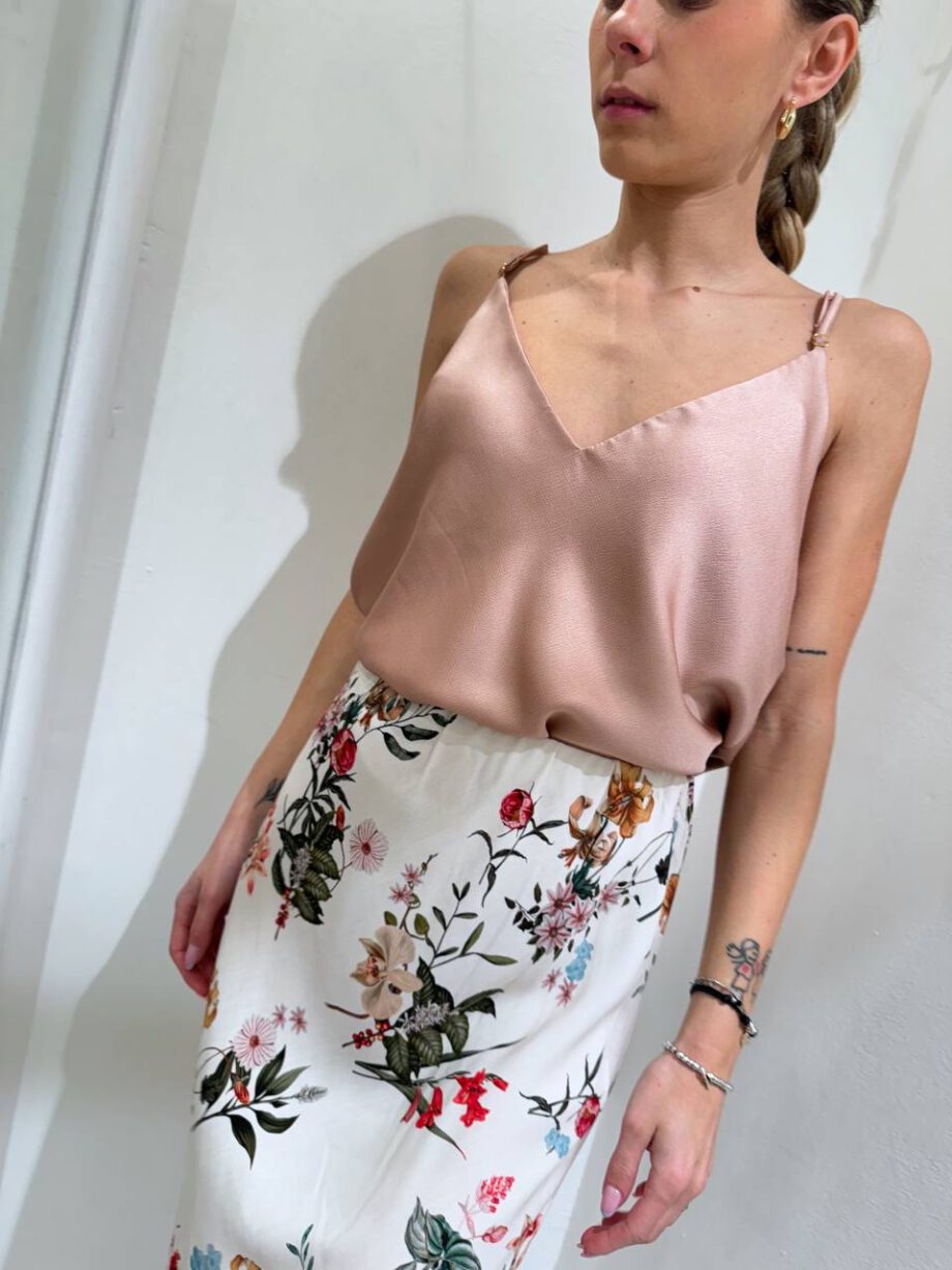 Shop Online Top satin basic rosa cipria Vicolo