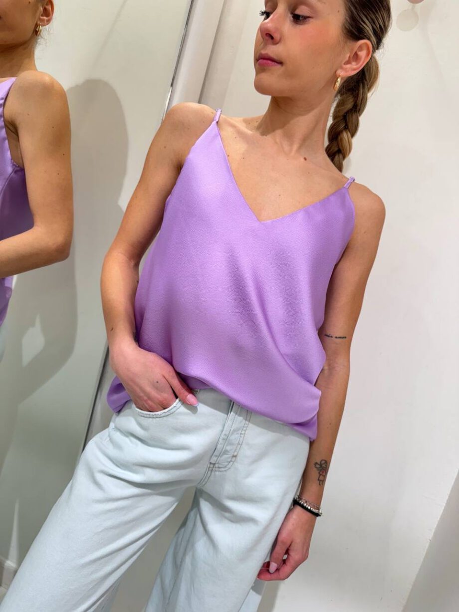 Shop Online Top satin basic lilla Vicolo