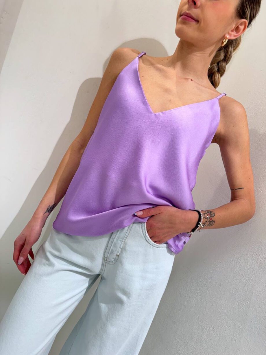 Shop Online Top satin basic lilla Vicolo