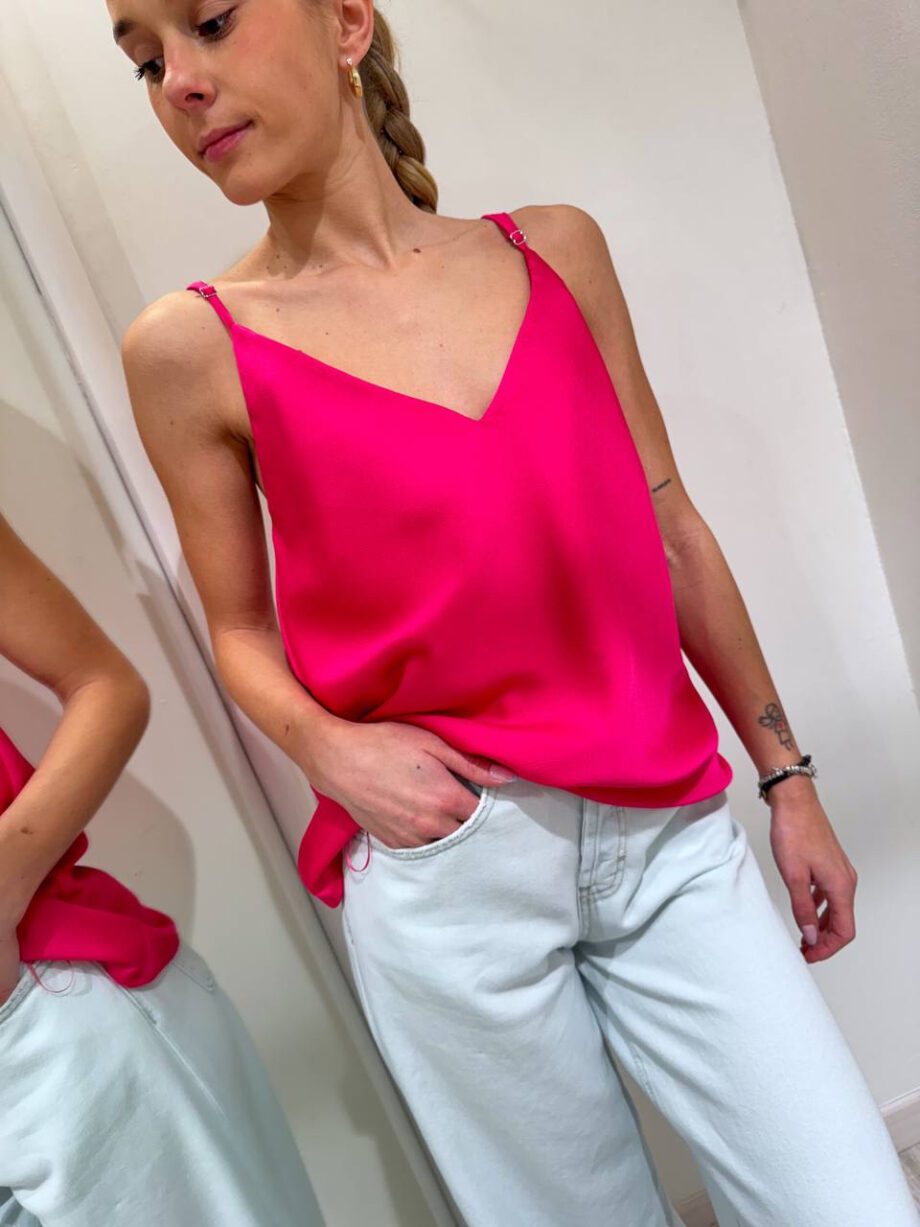 Shop Online Top satin basic fucsia Vicolo