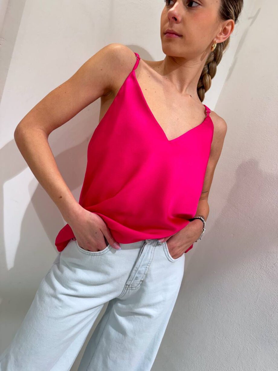 Shop Online Top satin basic fucsia Vicolo