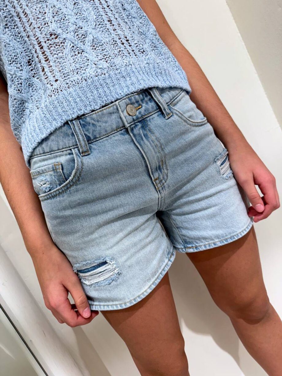 Shop Online Short in denim con rotture Name It