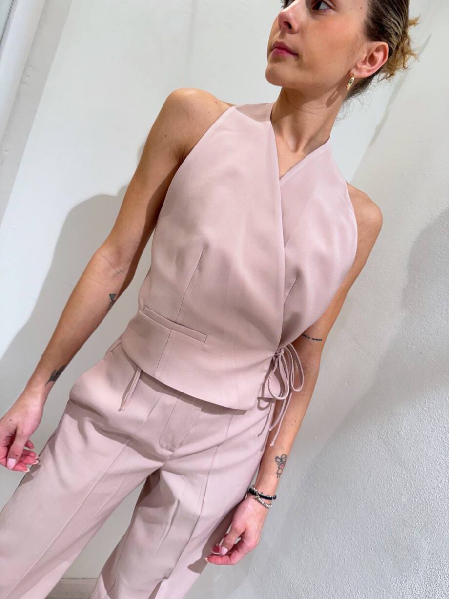 Shop Online Pantalone palazzo basic rosa nude Vicolo