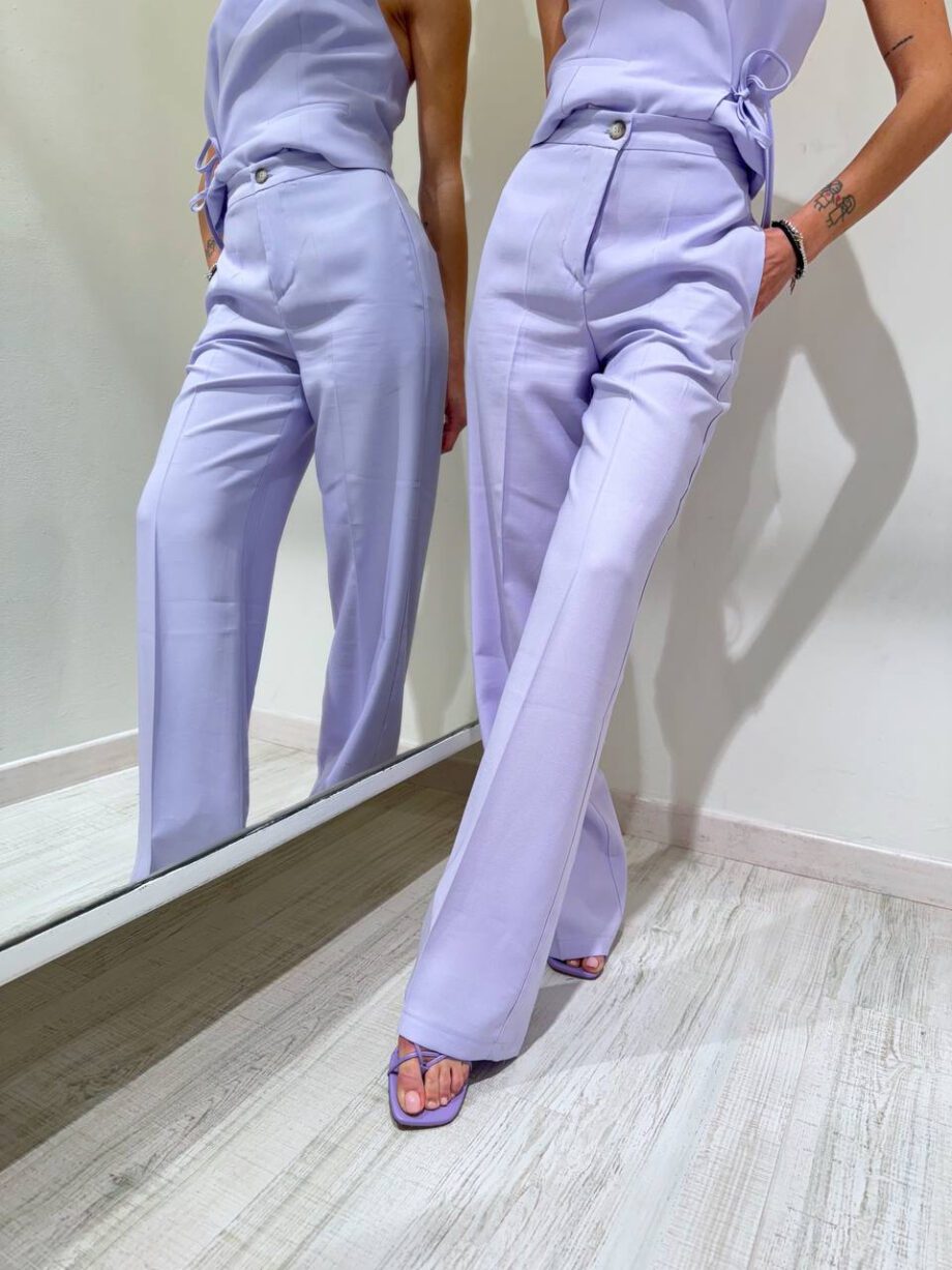 Shop Online Pantalone palazzo basic lilla Vicolo