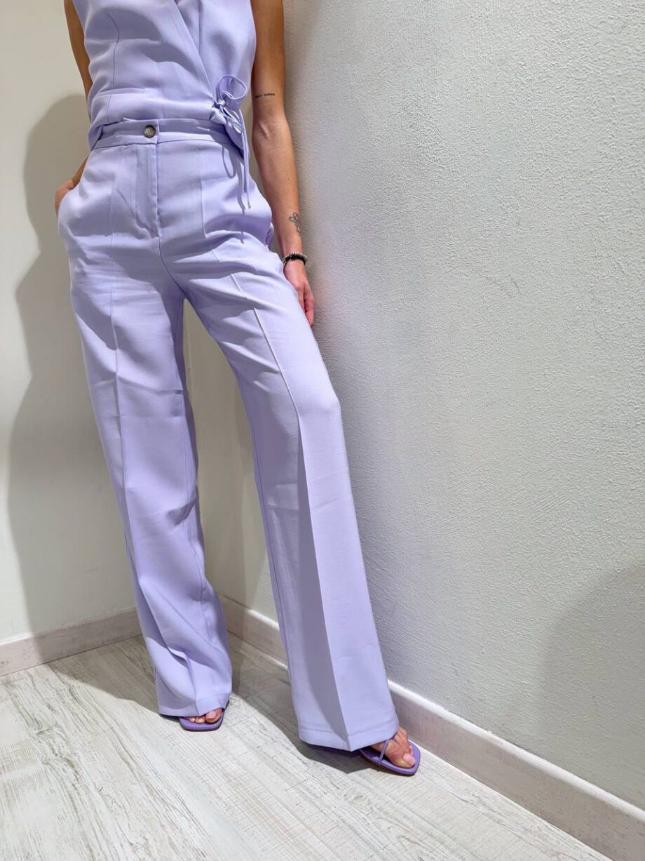 Shop Online Pantalone palazzo basic lilla Vicolo