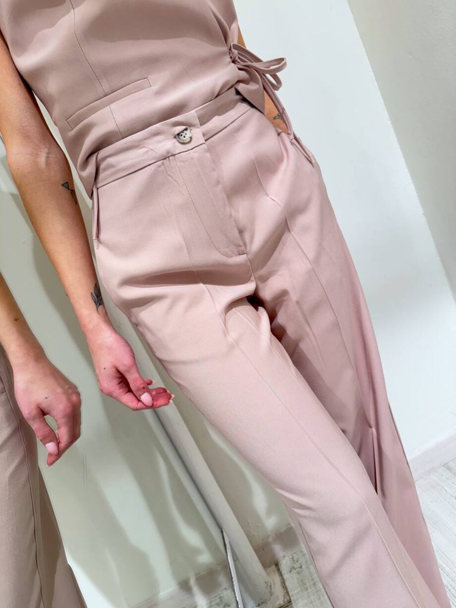 Shop Online Pantalone palazzo basic rosa nude Vicolo