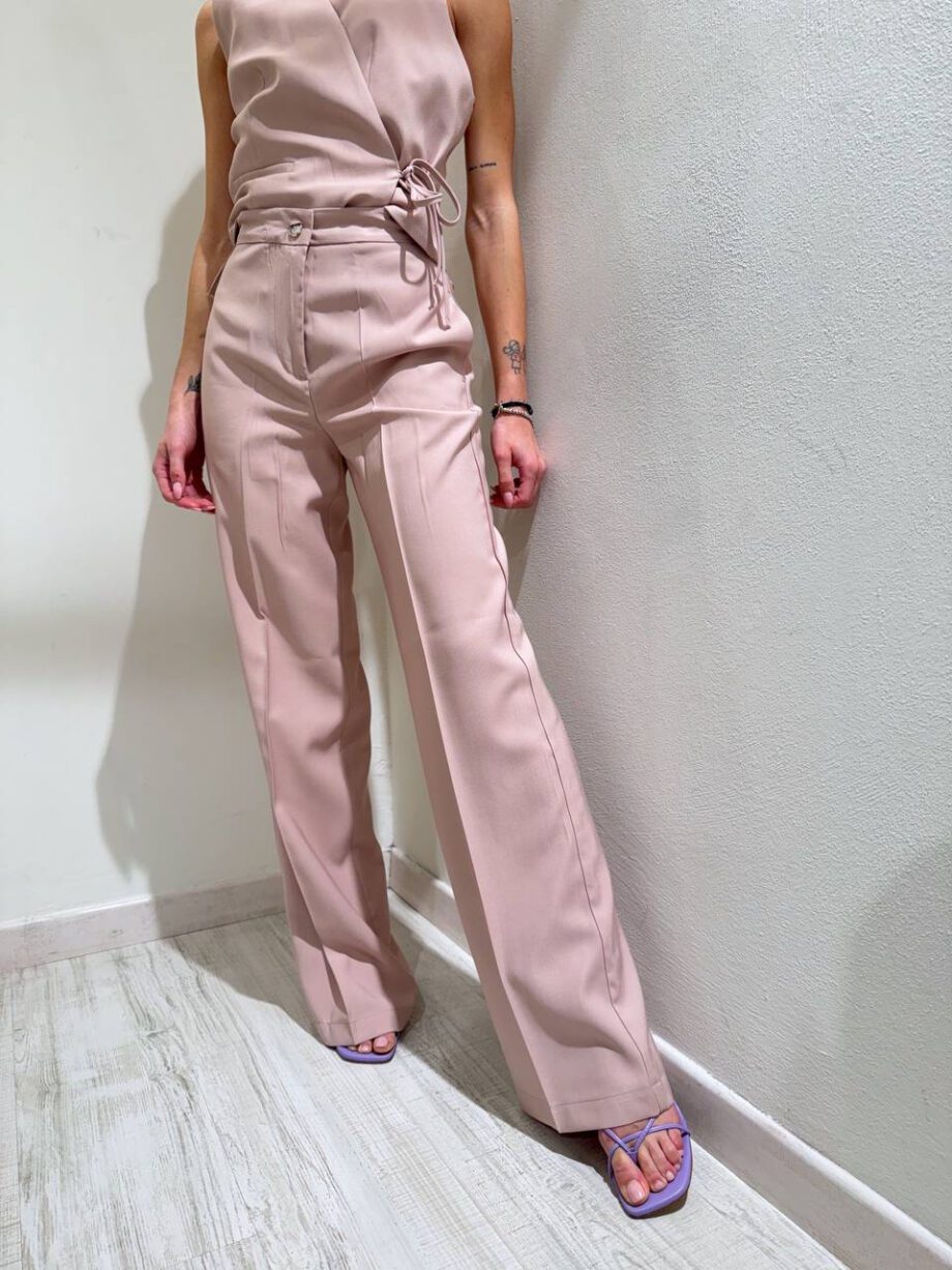 Shop Online Pantalone palazzo basic rosa nude Vicolo