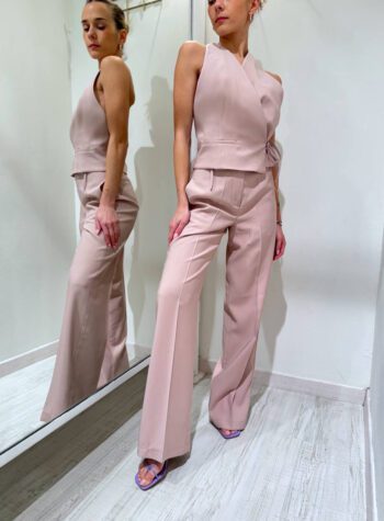 Shop Online Pantalone palazzo basic rosa nude Vicolo