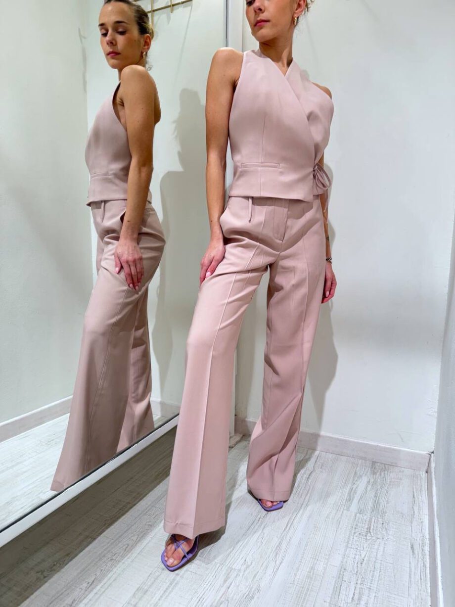 Shop Online Pantalone palazzo basic rosa nude Vicolo