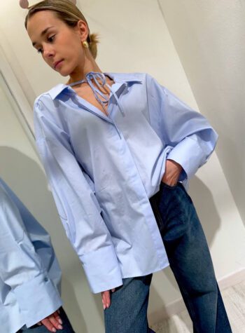 Shop Online Camicia oversize azzurra Vicolo