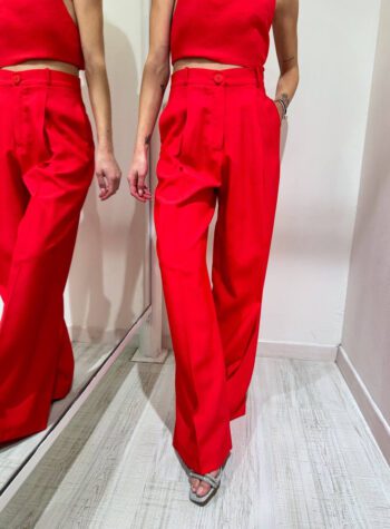 Shop Online Pantalone palazzo rosso in viscosa HaveOne