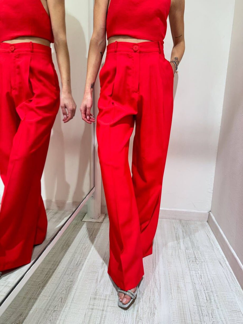 Shop Online Pantalone palazzo rosso in viscosa HaveOne