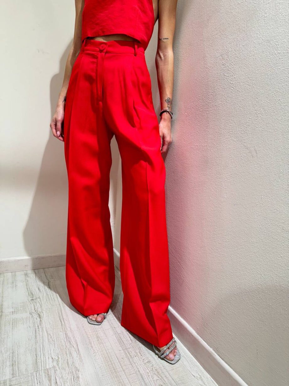 Shop Online Pantalone palazzo rosso in viscosa HaveOne