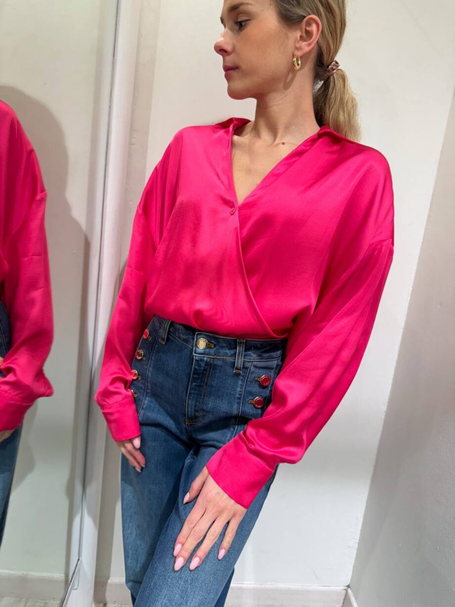 Shop Online Camicia satin fucsia Vicolo