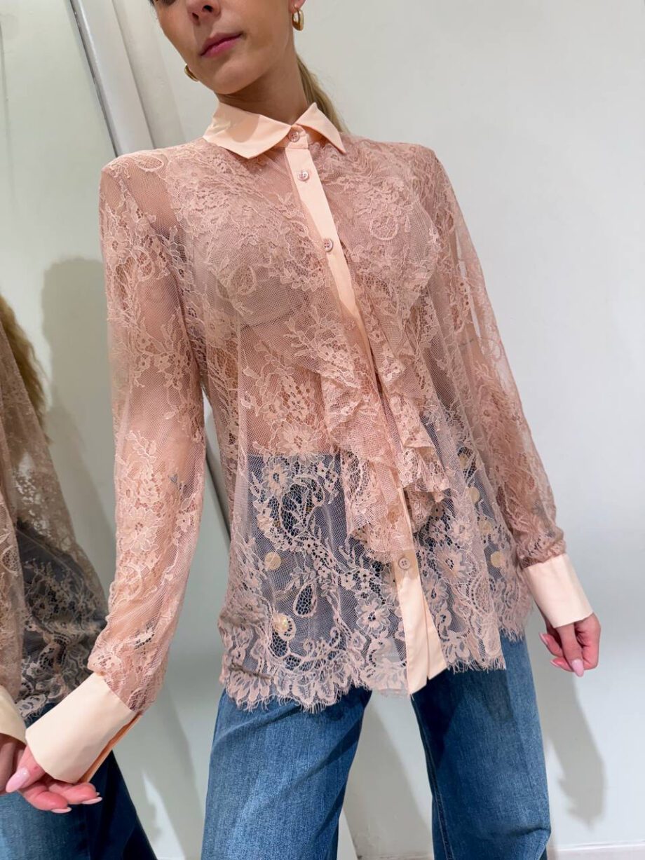 Shop Online Camicia rosa nude in pizzo Vicolo