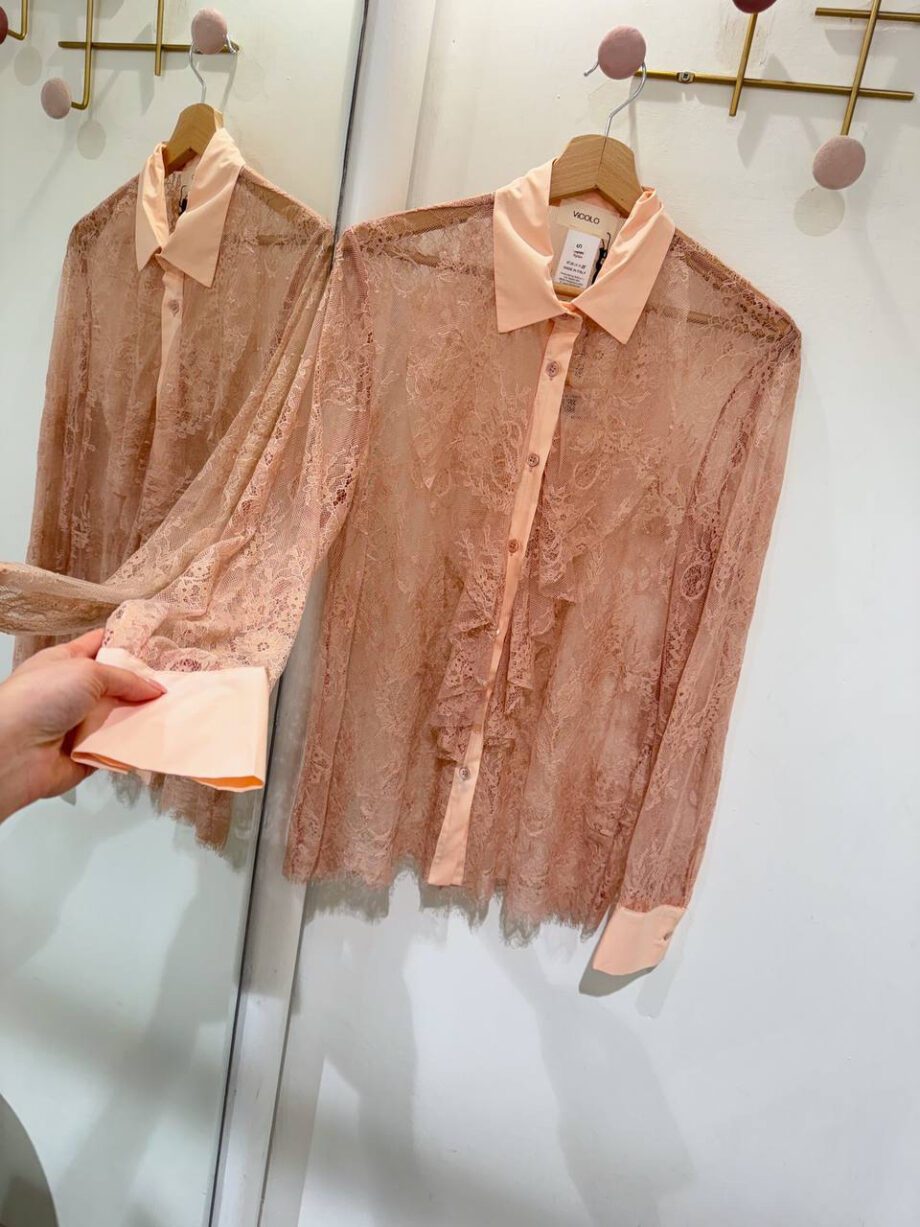 Shop Online Camicia rosa nude in pizzo Vicolo