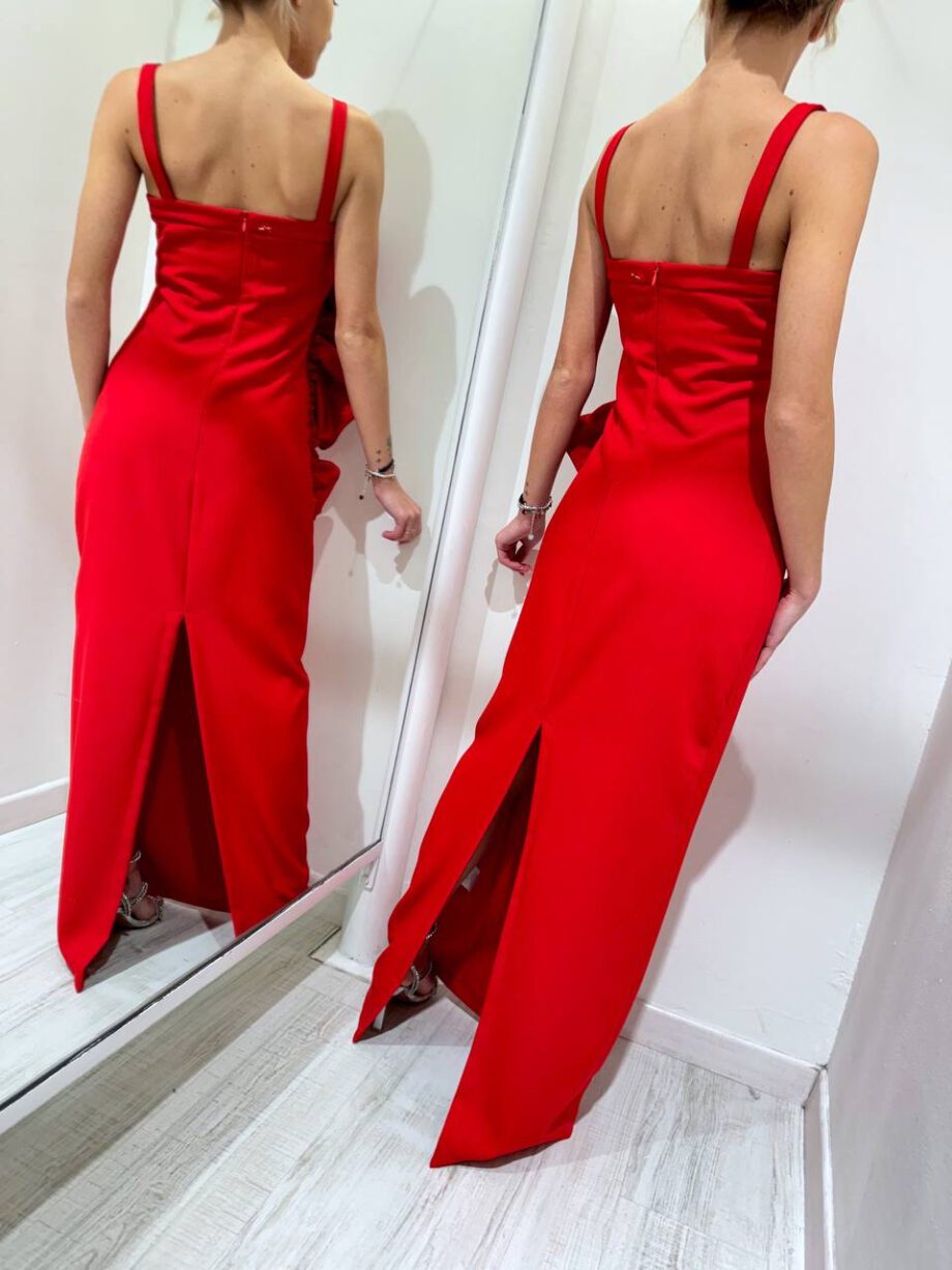 Shop Online Vestito lungo rosso con maxi rosa Souvenir