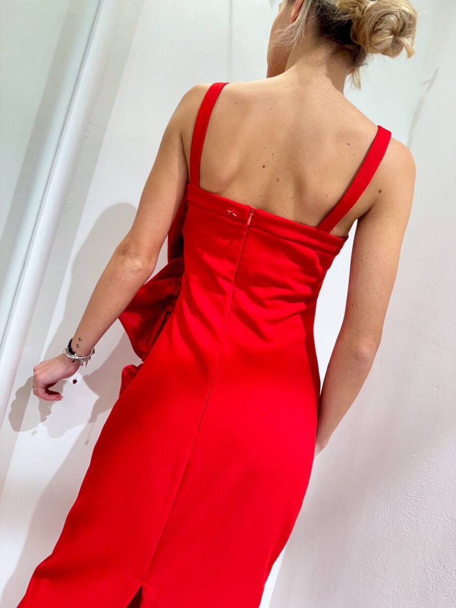 Shop Online Vestito lungo rosso con maxi rosa Souvenir