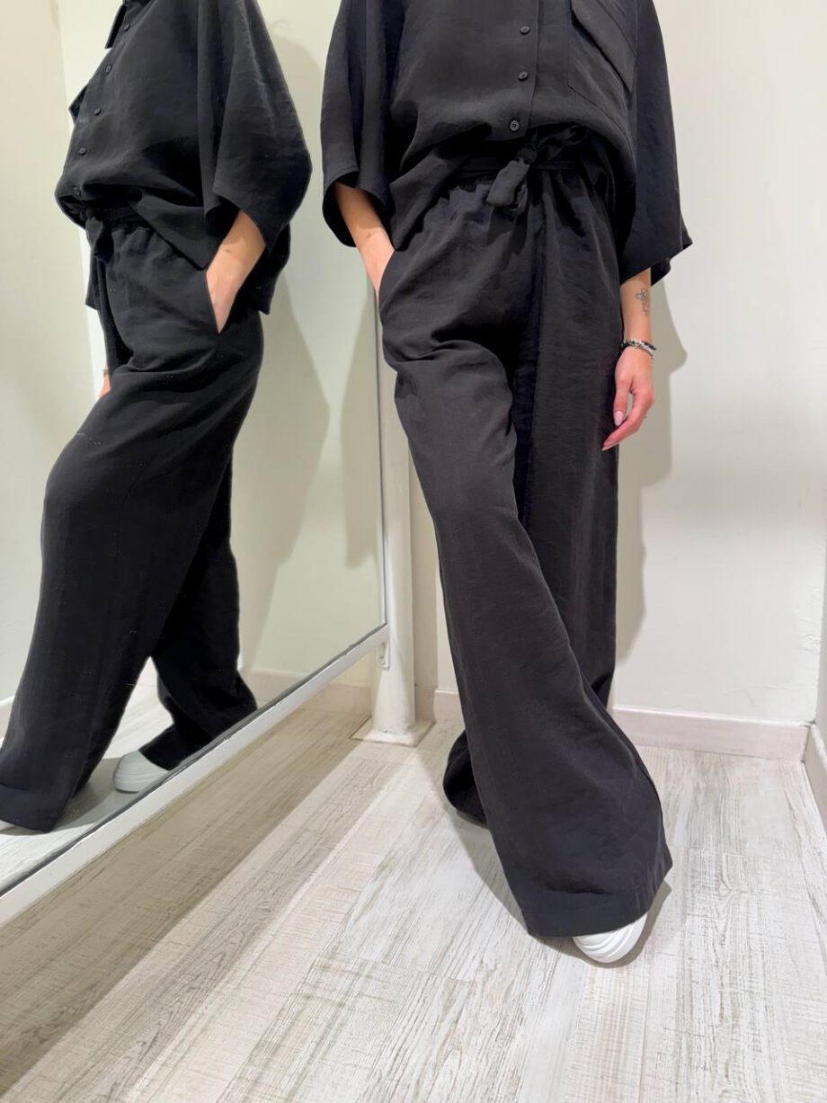 Shop Online Pantalone palazzo nero fluido HaveOne