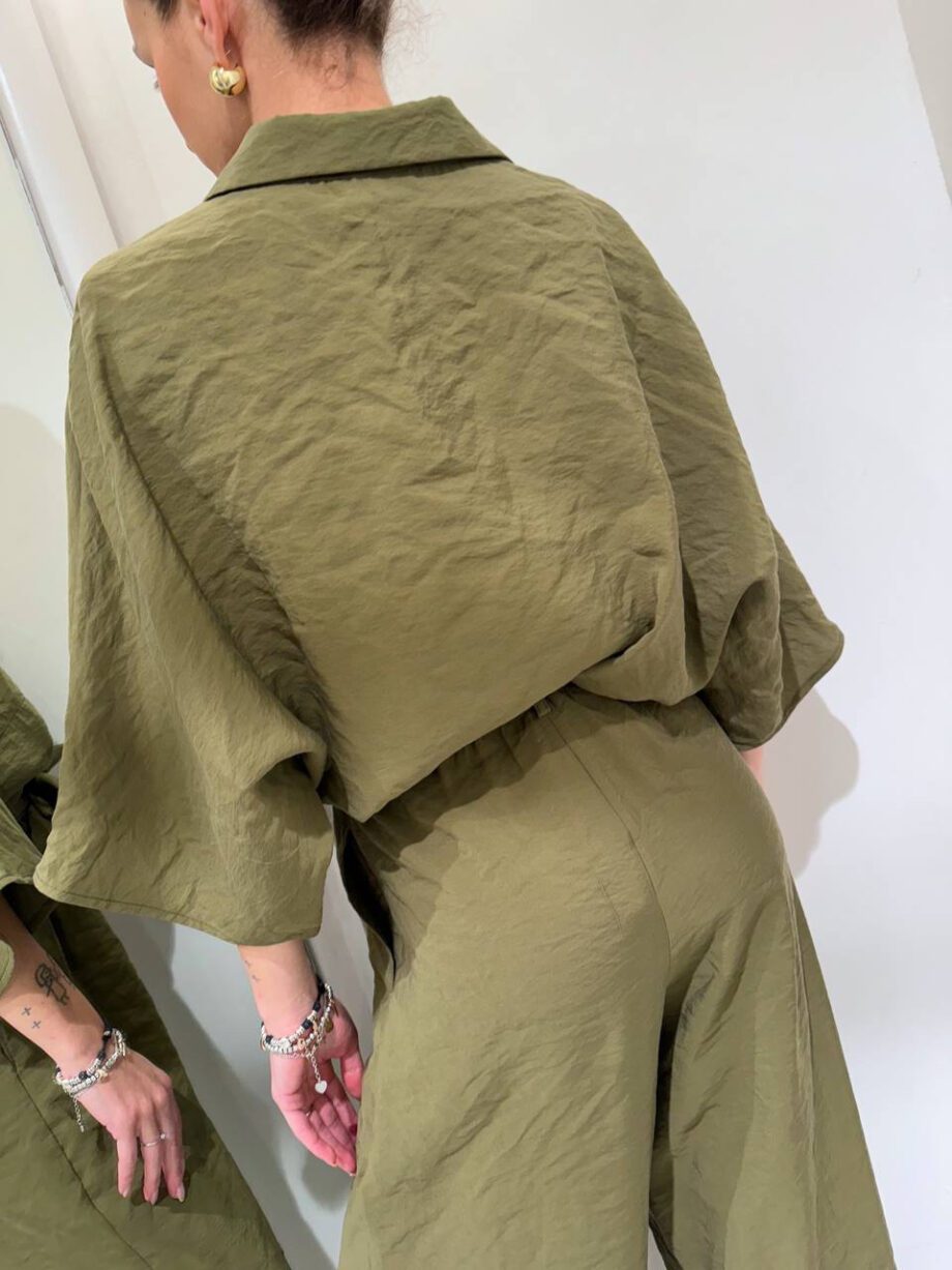 Shop Online Pantalone palazzo verde militare fluido HaveOne