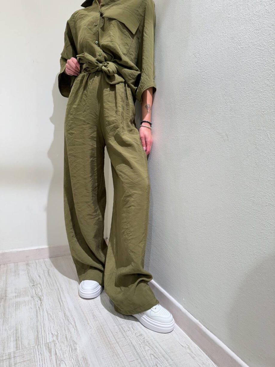 Shop Online Pantalone palazzo verde militare fluido HaveOne