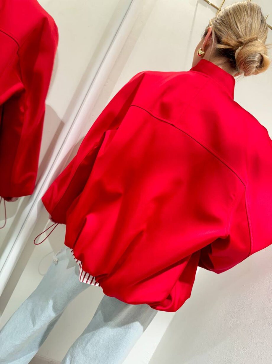 Shop Online Bomber satin oversize rosso Vicolo