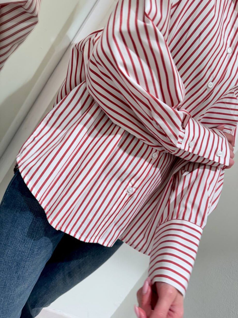 Shop Online Camicia ampia a righe bianca e rossa HaveOne