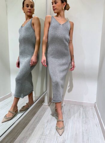 Shop Online Vestito in maglia argento lurex Souvenir