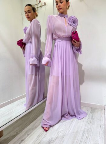 Shop Online Vestito lungo lilla con fiore Kontatto