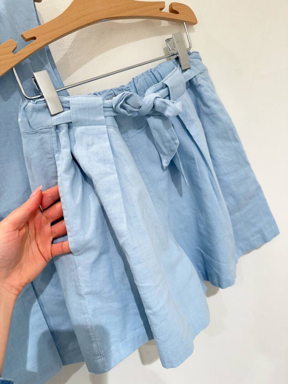 Shop Online Short in lino azzurro con cintura Name It