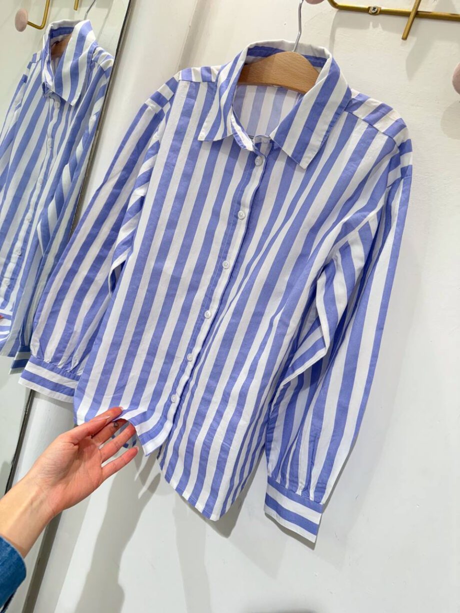 Shop Online Camicia a righe bianca e azzurra Name It