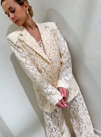 Shop Online Blazer burro in pizzo macramè HaveOne